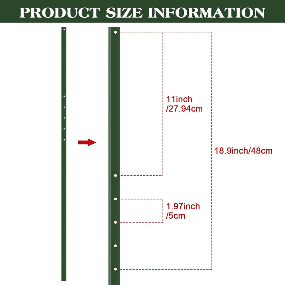 Yaocom 2 Pcs 4 ft Steel Sign Post, Green Coated Stakes for Parking Road