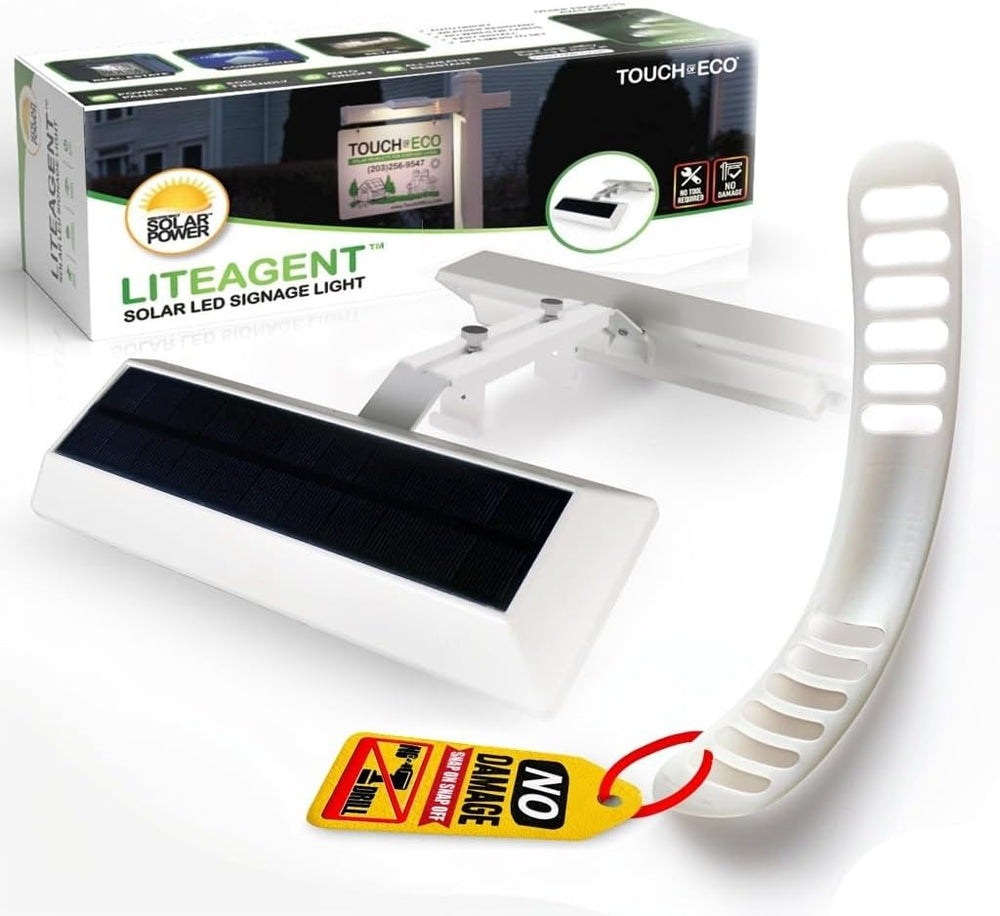 LITEAGENT PRO Solar LED Post Light Patented Angle Design for Real Estate &amp...