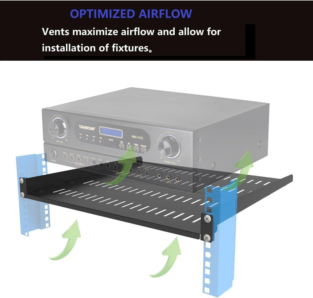 1U Cantilever Server Rack Shelf Depth Adjustable 16-20 inch
