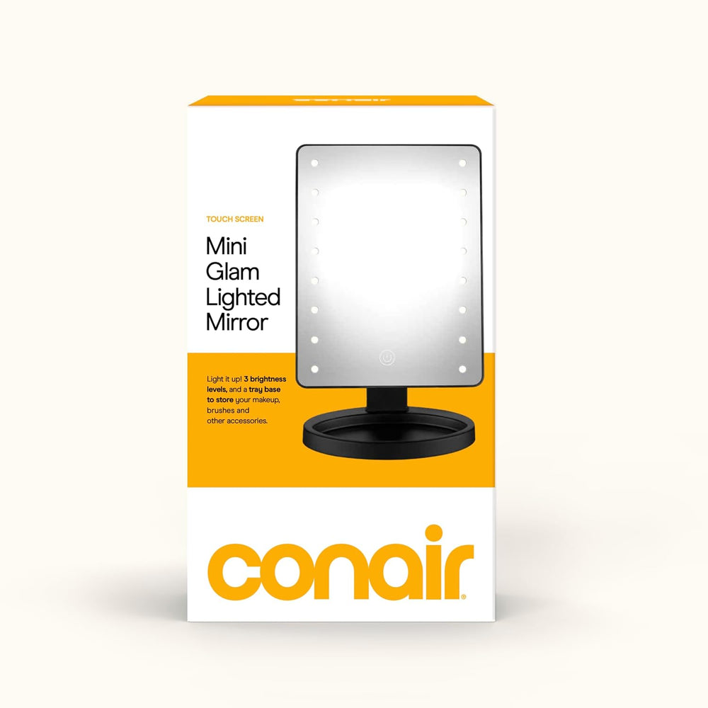 Conair Lighted Makeup Mirror, LED Vanity Mirror with Storage Base, Battery Op...