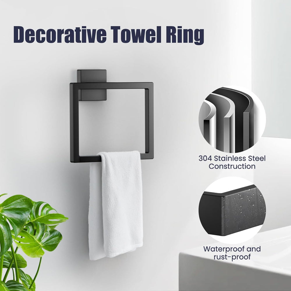 Bathroom Hardware Accessories Set: Bath Towel Bar Set, Towel Racks for Bathro...
