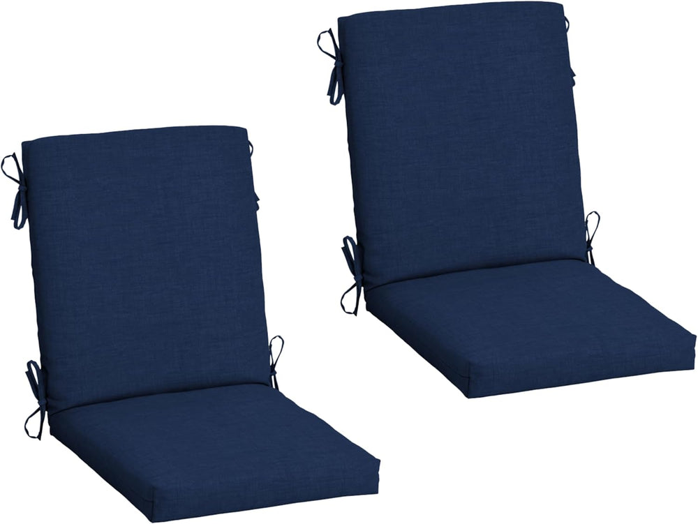 Arden 2-Pack Patio Dining Outdoor Chair Cushions, 20x44, Rain-Proof Seat Pad,...