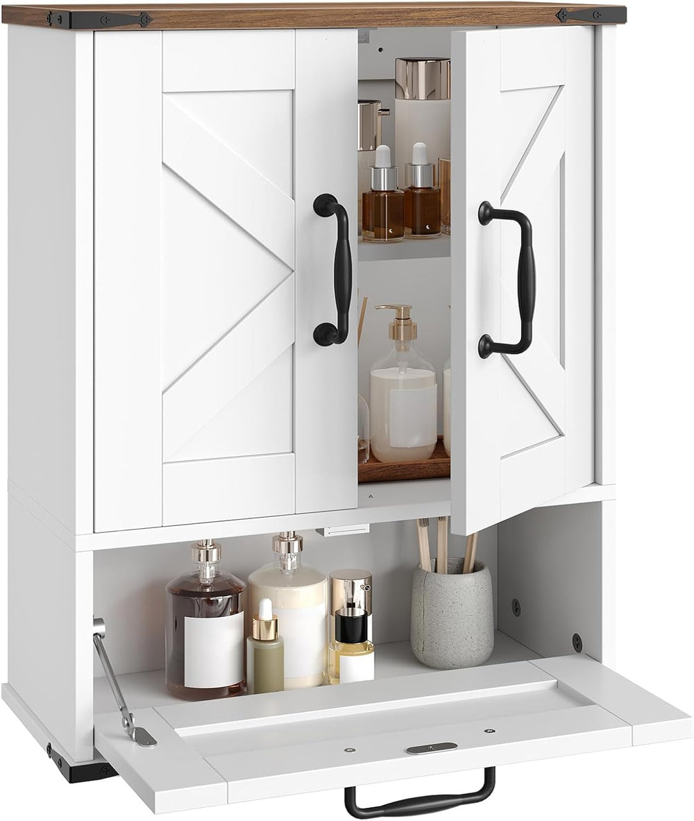 HOOBRO Farmhouse Wall Mounted Cabinet with Adjustable Shelf, Medicine Cabinet...