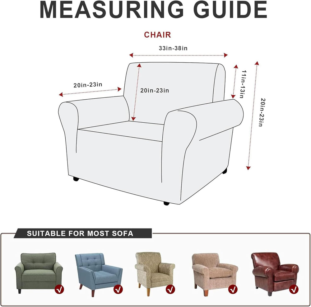 ANARACHON 1-Piece Leather-Look Armchair Cover, Stretch Chair Slipcover