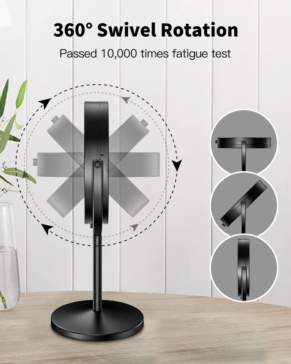 10X Magnifying LED Makeup Mirror, 7" Double Sided Standing Mirror for Desk