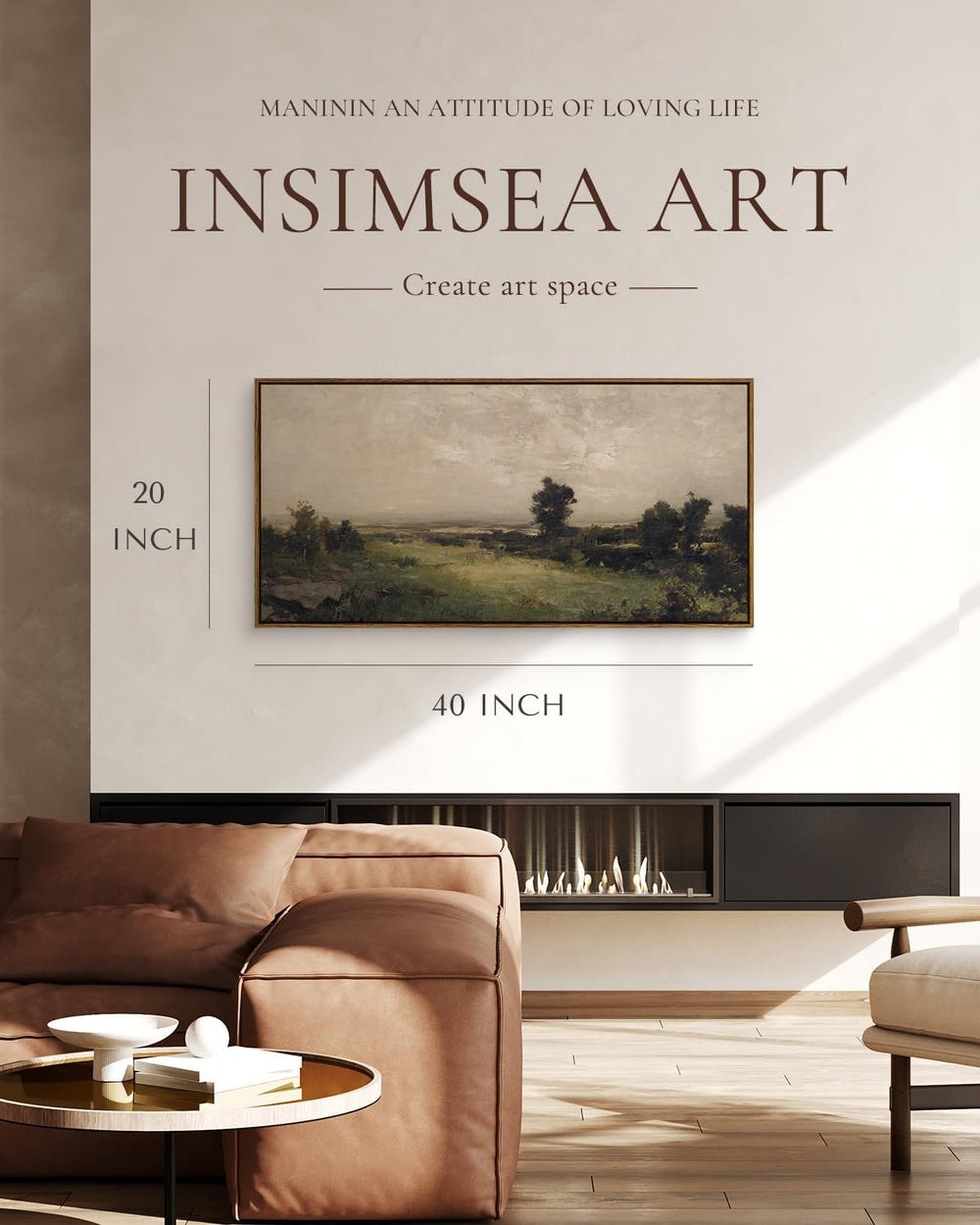 InSimSea Extra Large Framed Vintage Wall Art, Wilderness Prints,20x40inch
