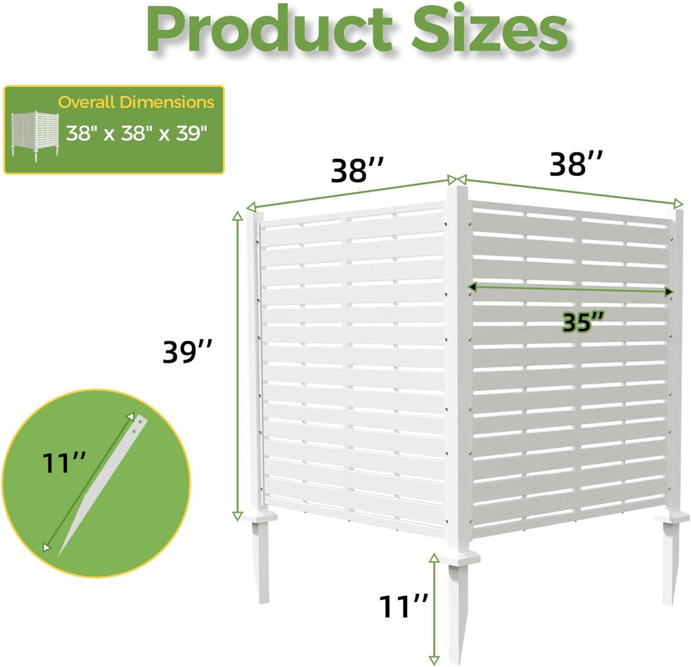 AC Fence for Outside Unit, 38" W X 39" H Trash Can Enclosure, Pool ...
