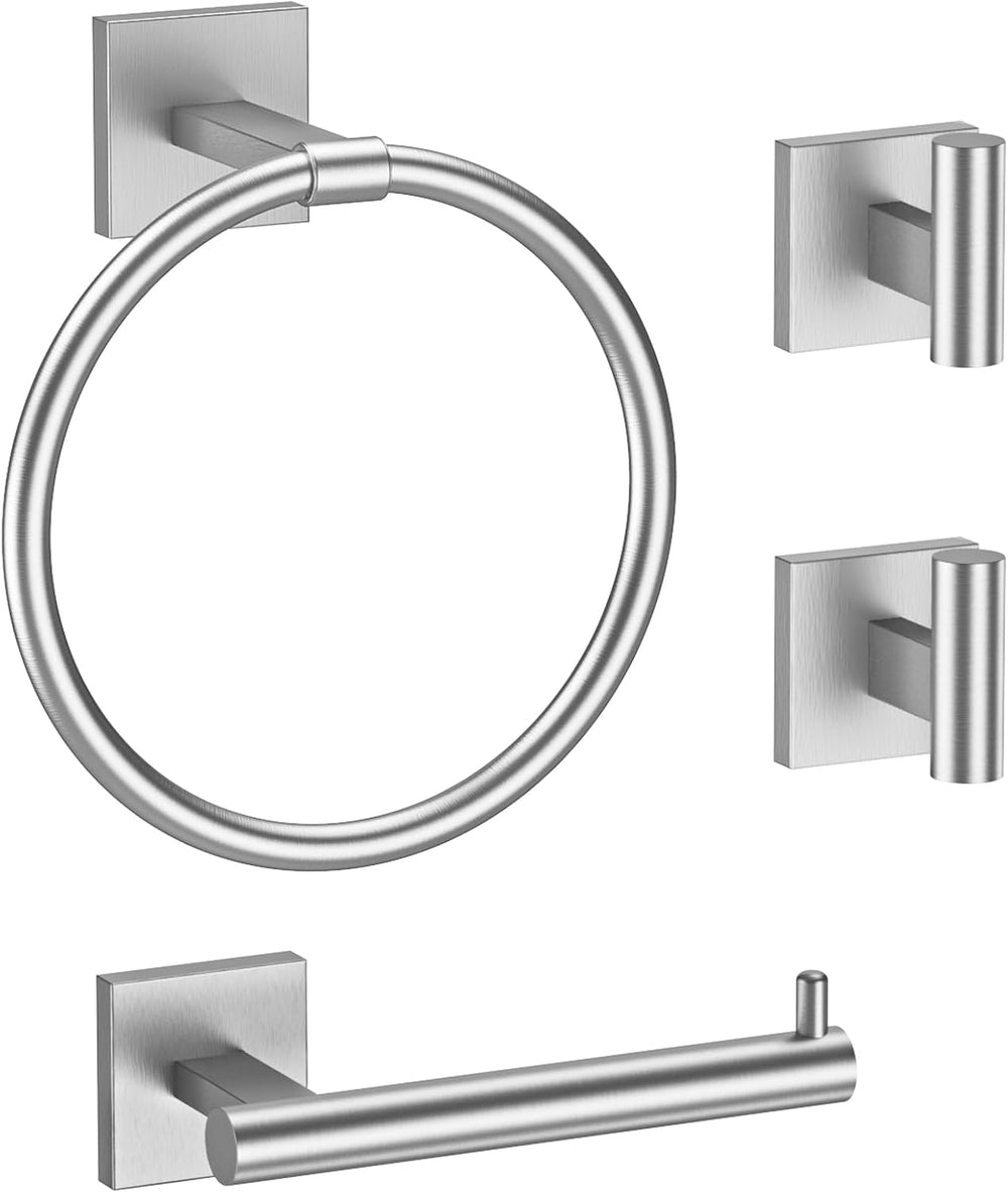 4-Piece Towel Holder Set, Brushed Nickel Bathroom Accessories Set
