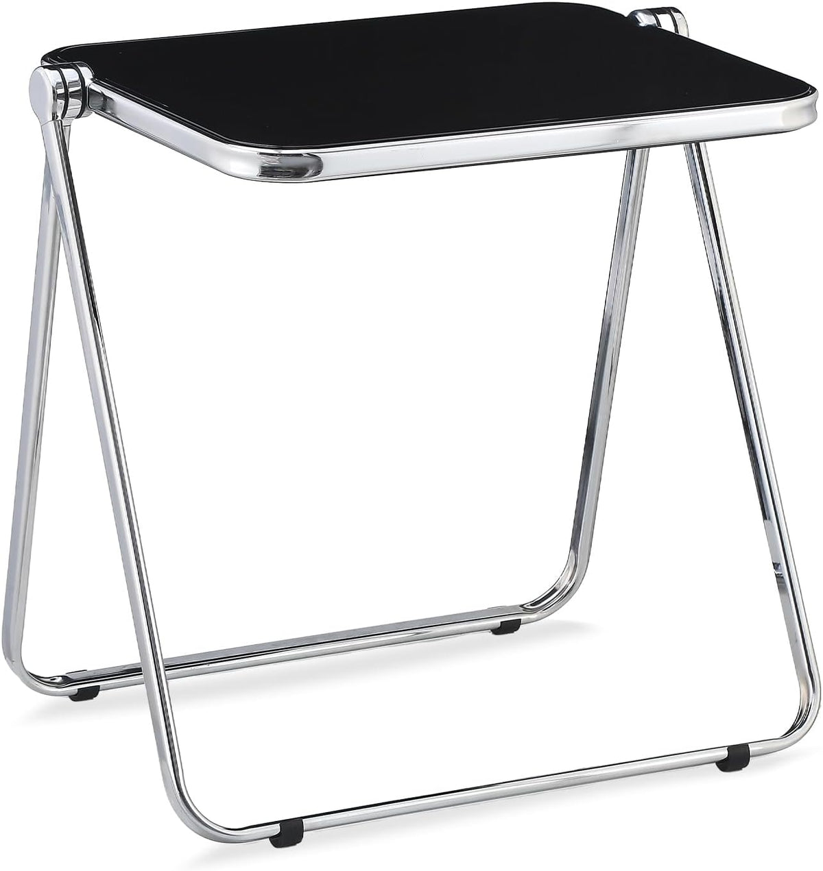 KAIHAOWIN Folding TV Tray Table Acrylic Foldable Table No Assembly Required Tiny Desk for Home Office Side Table Small Computer Desk for Small Spaces (Black)