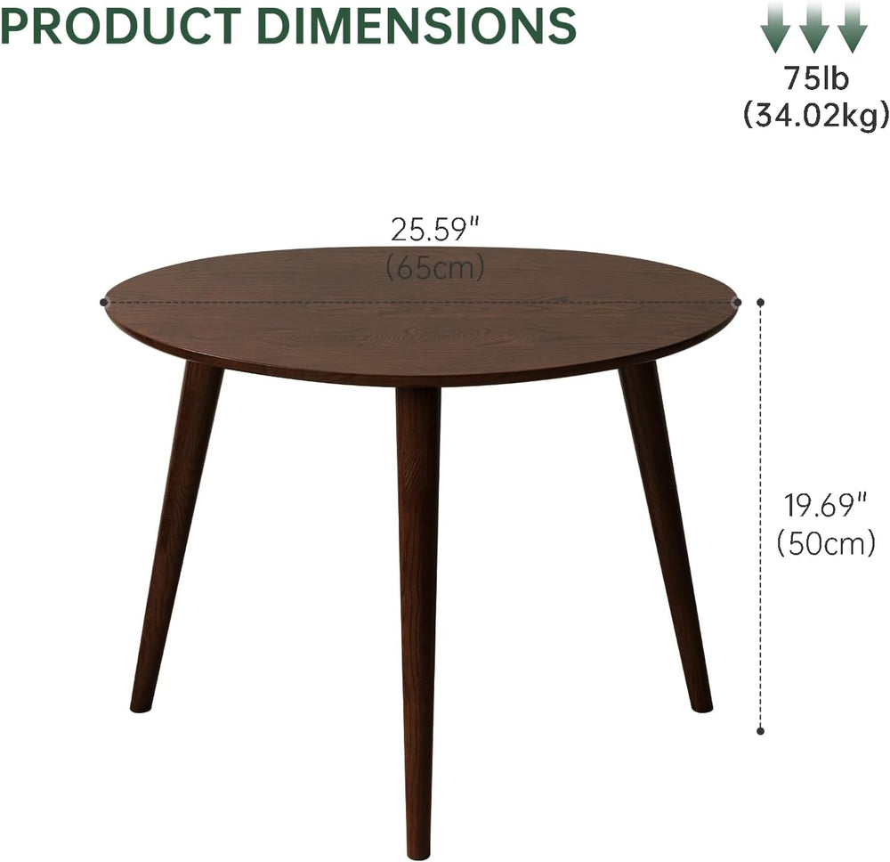 Small Oval Coffee Table, 25.6'' Small Mid Century Modern End Table fo...