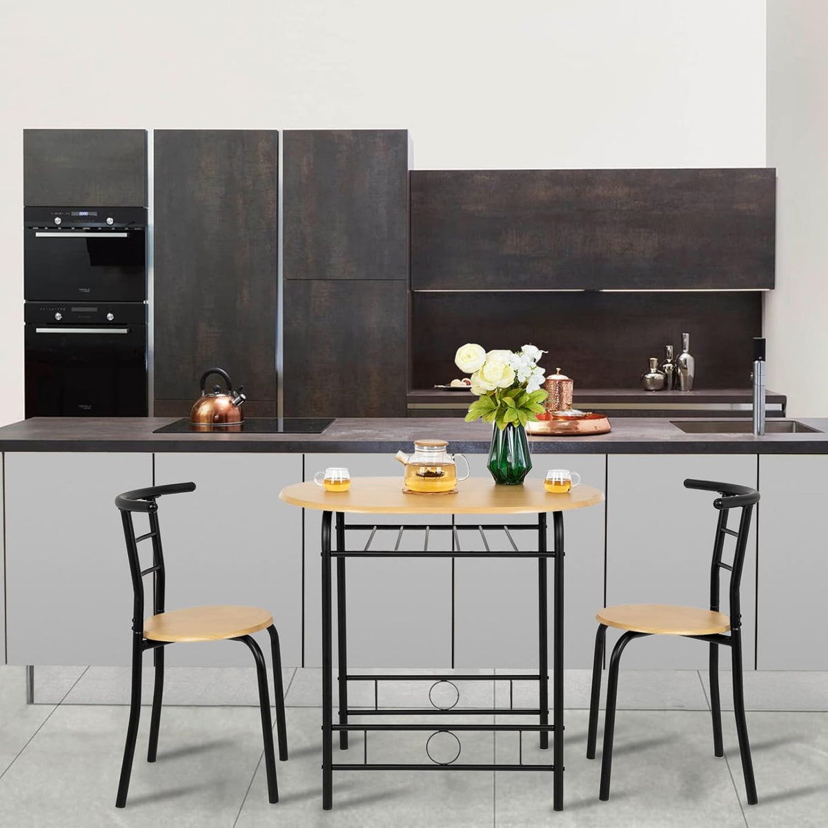 vingli 3 piece dining set,small kitchen table set, side view