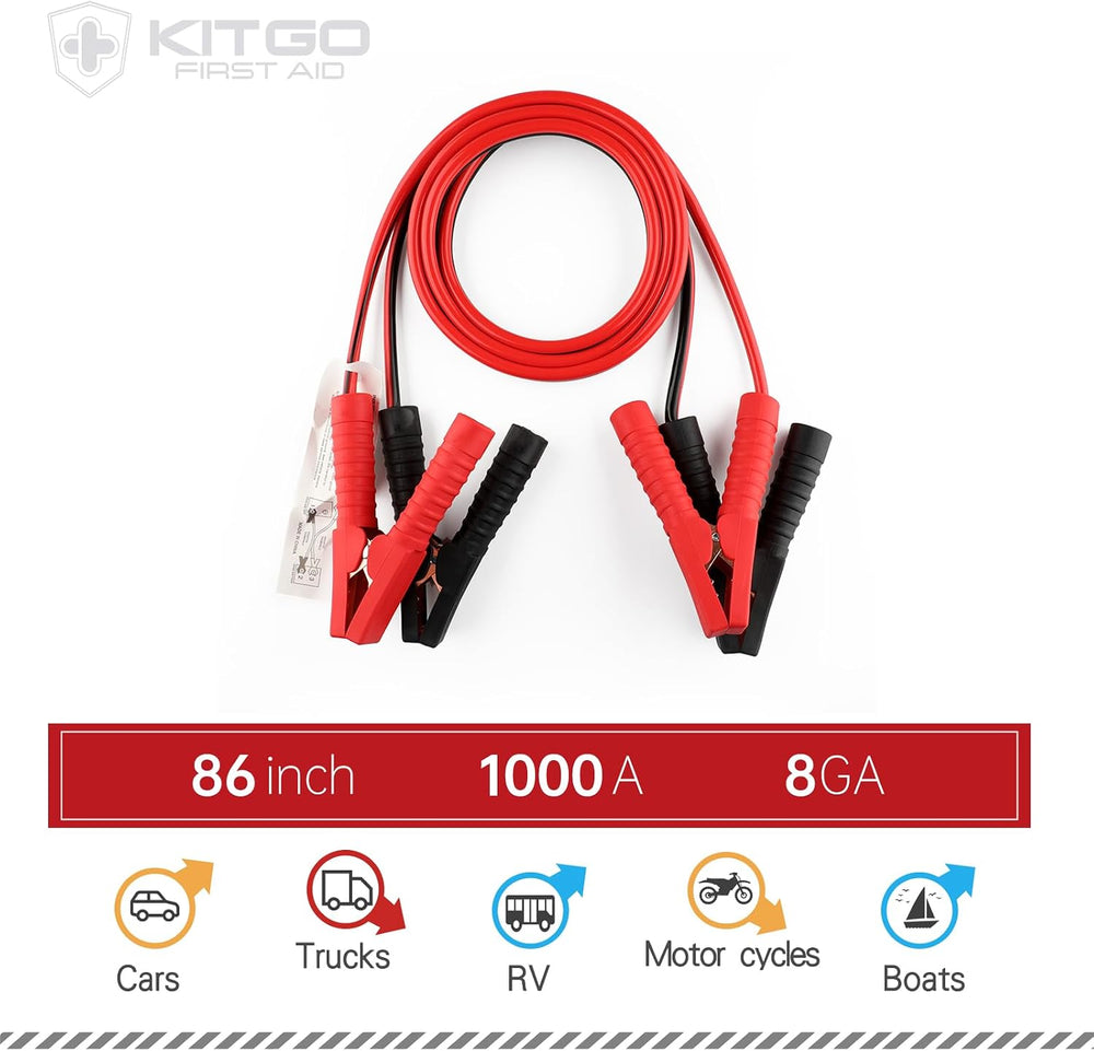 Kitgo Car Emergency Kit,Premium Roadside Assistance Essentials with Jumper Ca...