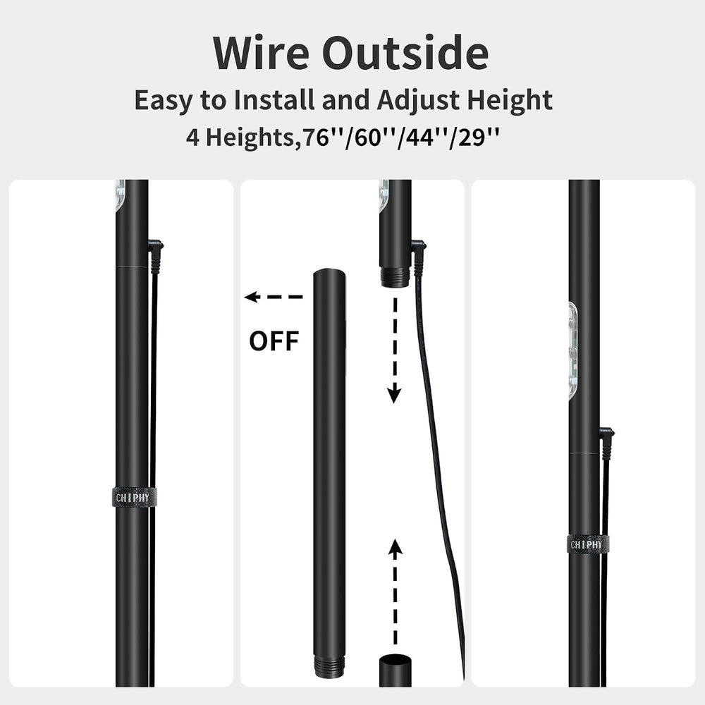 chiphy 60W Torchiere Lamp, 76'' Dimmable Tall Lamp, Bright Sky Floor ...
