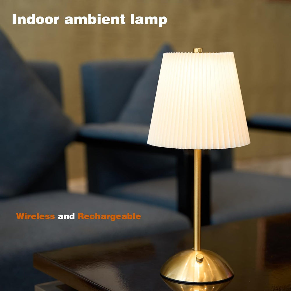 2-Pack Cordless Rechargeable Table Lamp, 3-Color Dimmable Touch Light