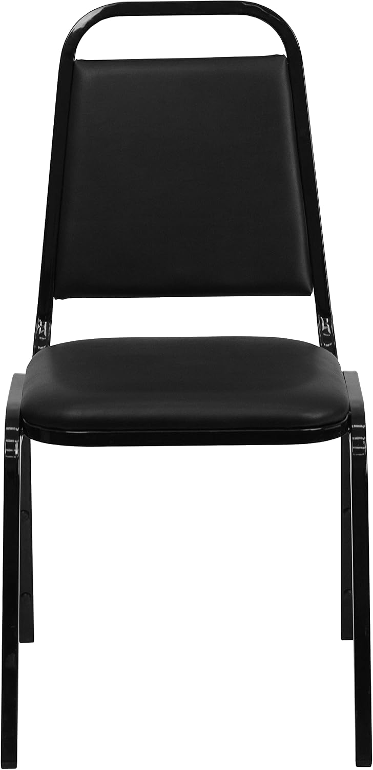 Flash Furniture Hercules Trapezoidal Back Stackable Banquet Chair, Black