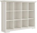 OSCHF 12-Cube Open Bookcase with Base, 3-Tier Wooden Bookshelf, White