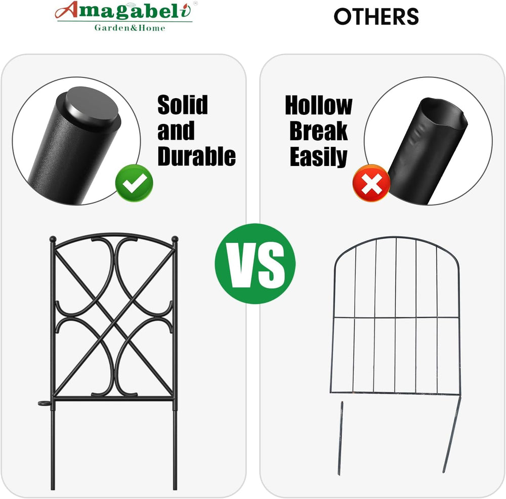 AMAGABELI GARDEN & HOME 10 Panels 24in(H)×10ft(L) Decorative Garden Fence...