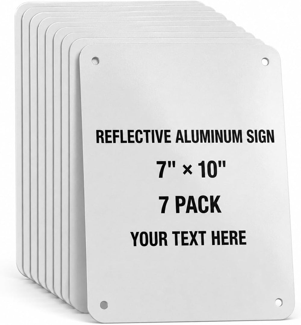 Blank Metal Sign, 7 x 10 Inch Aluminum Sign, Rust-Free Blank White Metal Sign...