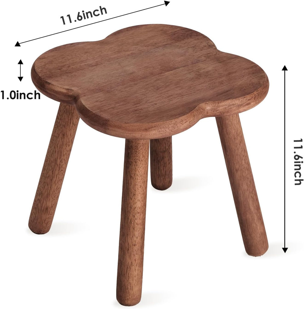 Wooden Step Stool for Adults Upgraded11.6inch Small Wooden Stool with Four De...