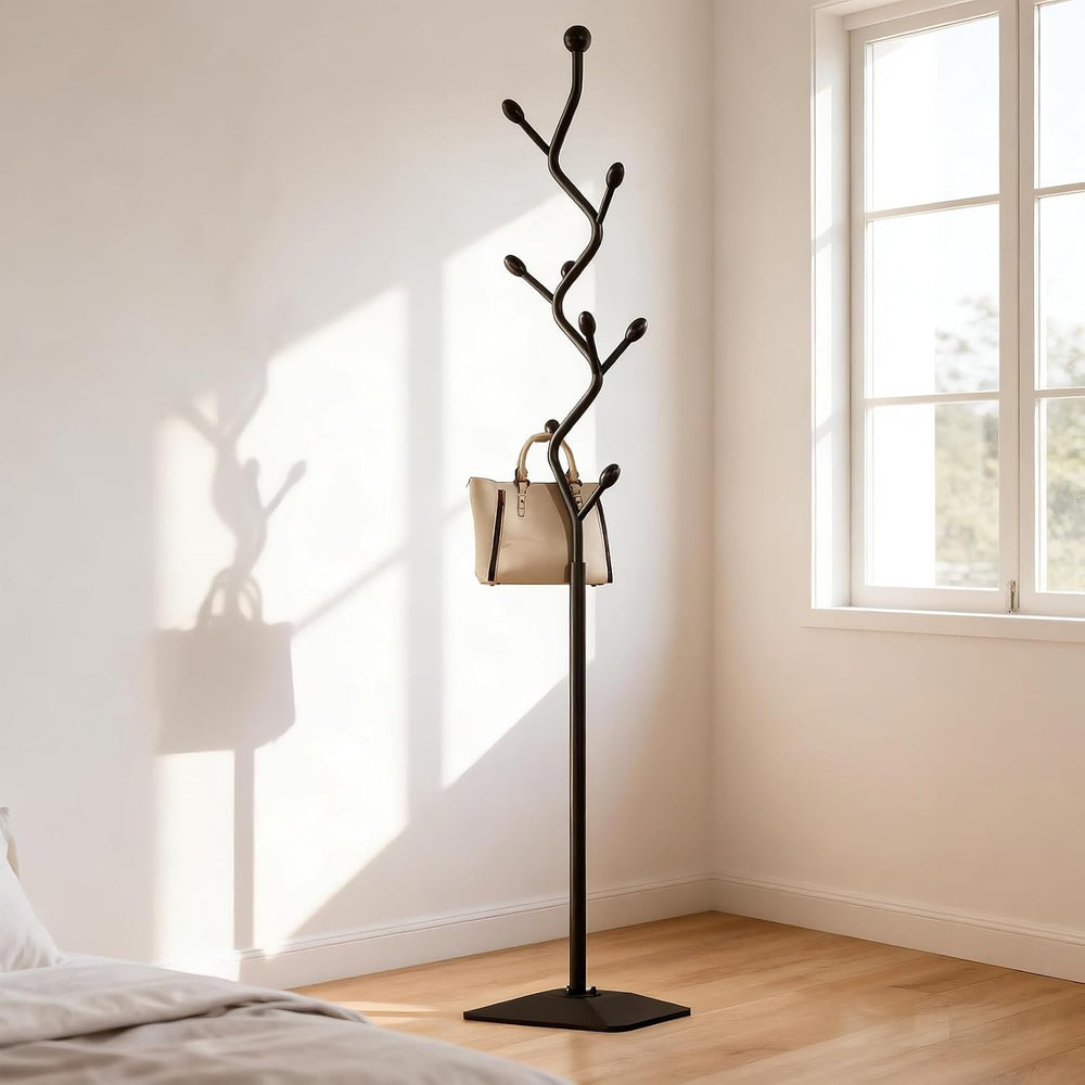 Tree-shaped coat rack stand,Metal coat tree with 8 Hooks and sturdy cast iron...