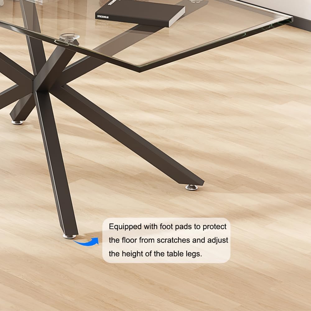 KaKaBB Dining Table Legs 30 Inch - Heavy Duty Metal Table Base for Wood/Glass/Marble Tops, Kitchen Table Legs & Desk Legs, DIY Furniture Legs with Suction Cups (Black, 30")