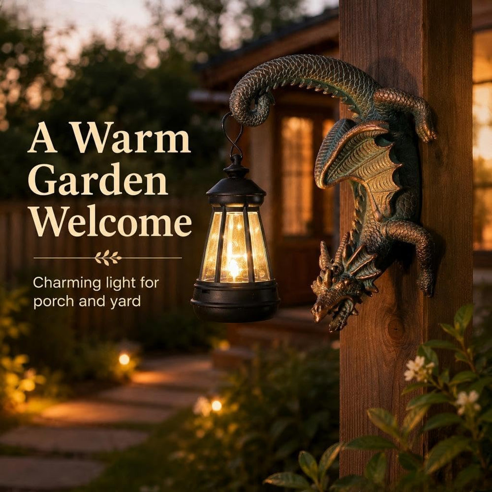 Solar Dragon Tree Hugger Statue Wall Decor:Outdoor Lights Decoration