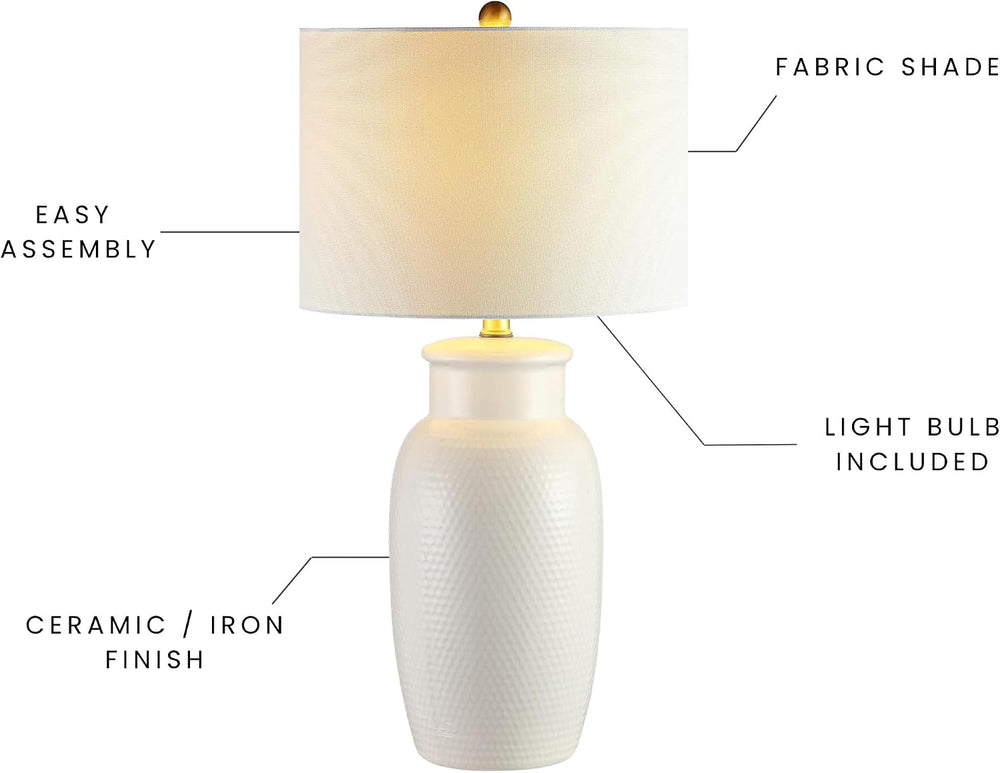 SAFAVIEH Norsi Table Lamp, 27.5" Modern Ivory TBL4245A