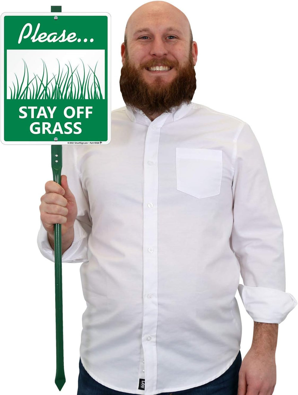 SmartSign "Please - Stay Off Grass Sign" LawnBoss® Sign | 10" ...