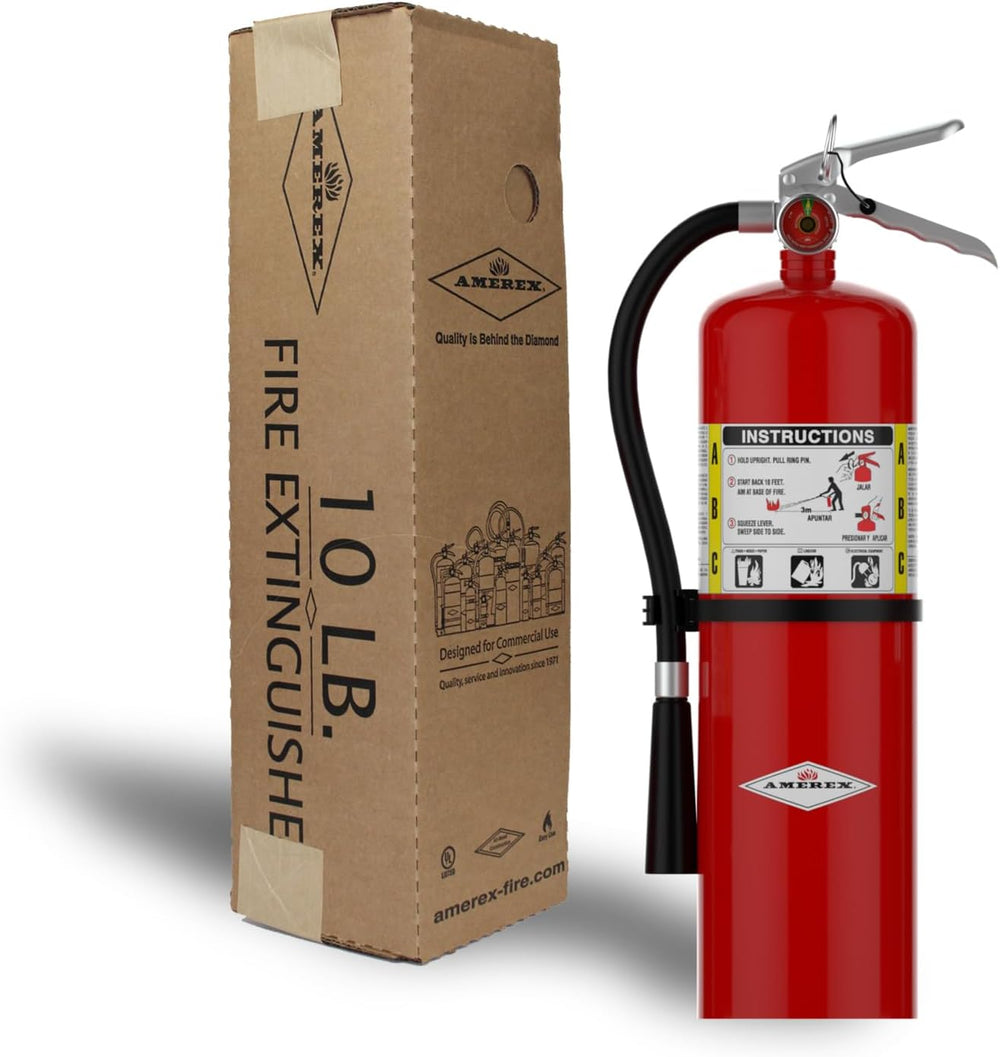 Amerex B456, 10lb ABC Dry Chemical Class A B C Multi-Purpose 10 Pound Fire Ex...