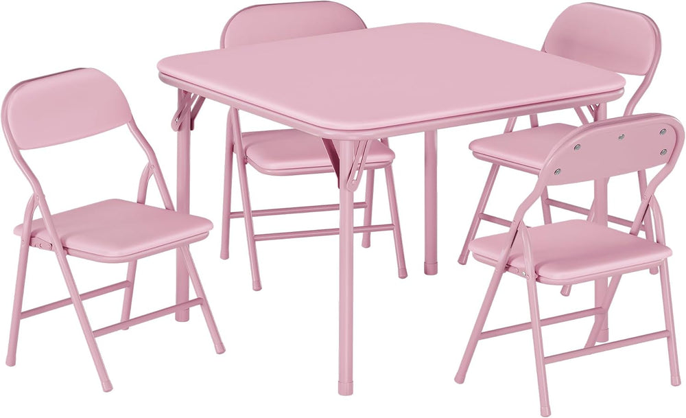 Garvee 5-Piece Folding Table and Chairs for Boys and Girls