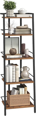 MAHANCRIS 5-Tier Book Shelf, Ladder Shelf, Bookcase, Ladder Shelving Unit