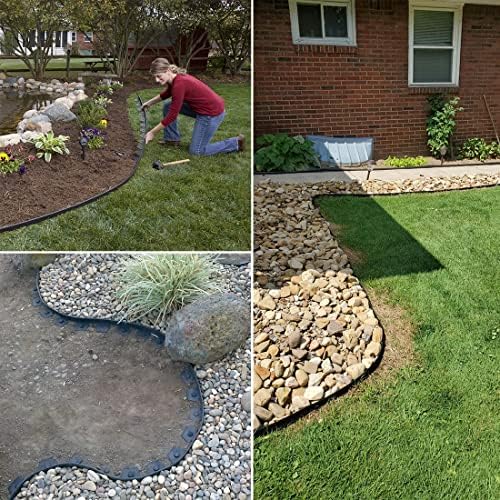 Garden Edging Borders 66FT,Landscape Edging Black[Extra Tall 4IN High] with 1...