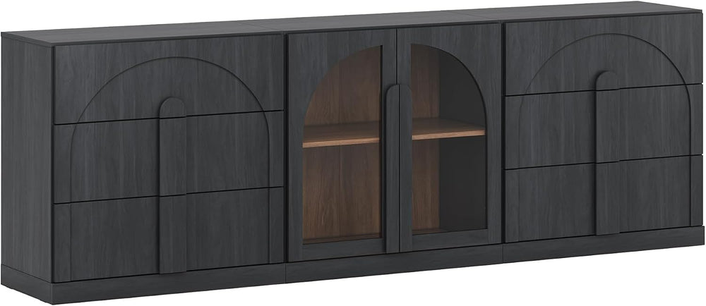 BELLEZE Bijou 3-Piece Modular Sideboard Buffet Cabinet - Ebony