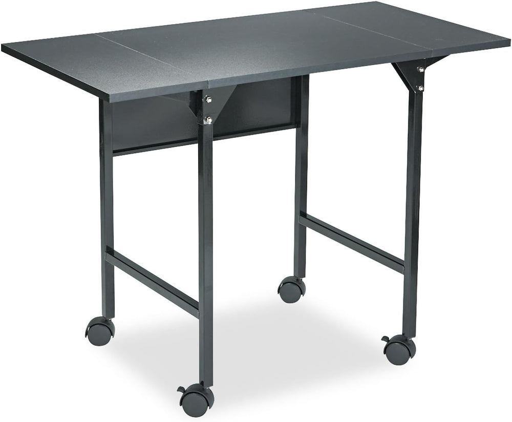 Safco Products 1876BL Machine Stand Desk with Drop Leaves, Black