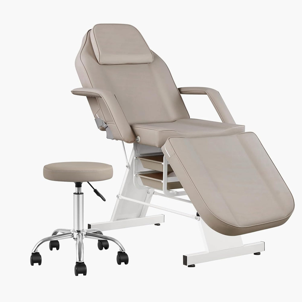 Facial Chair 73inch Adjustable Tattoo Chair with Stool Gray