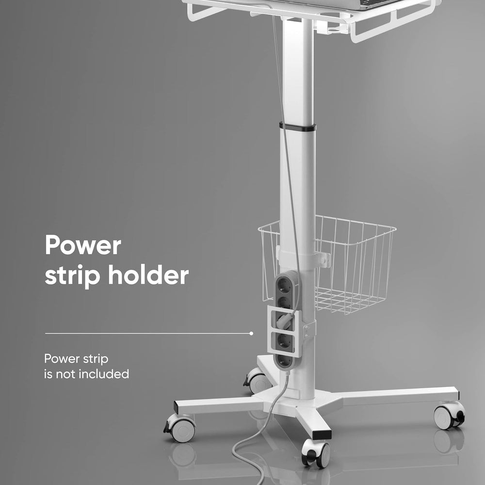 ONKRON Laptop Cart on Wheels, max 17.6 lbs, Portable Workstation, White