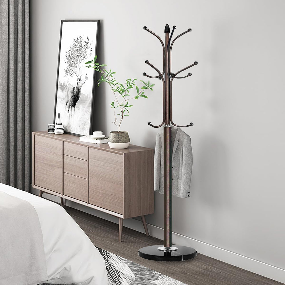 Kertnic Freestanding Coat Rack Stand, Heavy Duty Metal Hall Tree with 12 Hook...