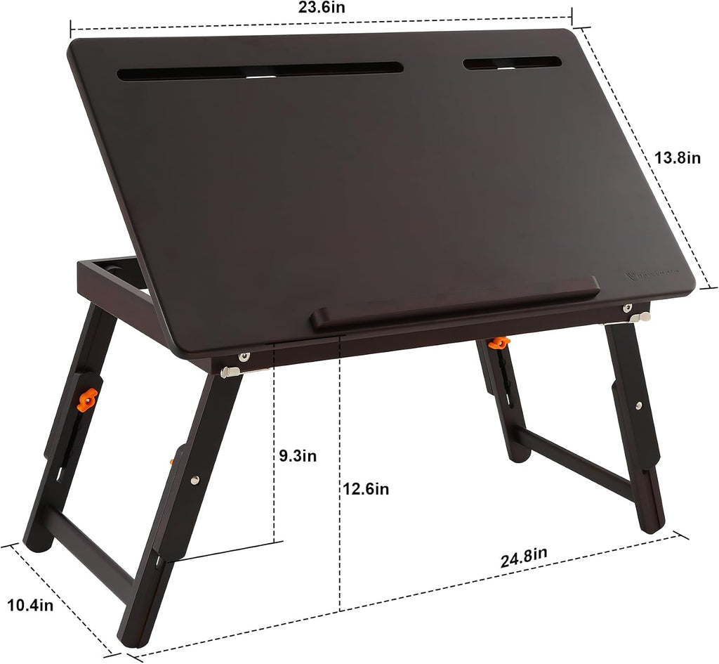 Nnewvante Drawing Table, Foldable Drafting Desk, Adjustable Height & Angle | Tablet and Phone Slots, Bamboo Drawing Board Easel, For Painting, Drafting, Writing, Reading
