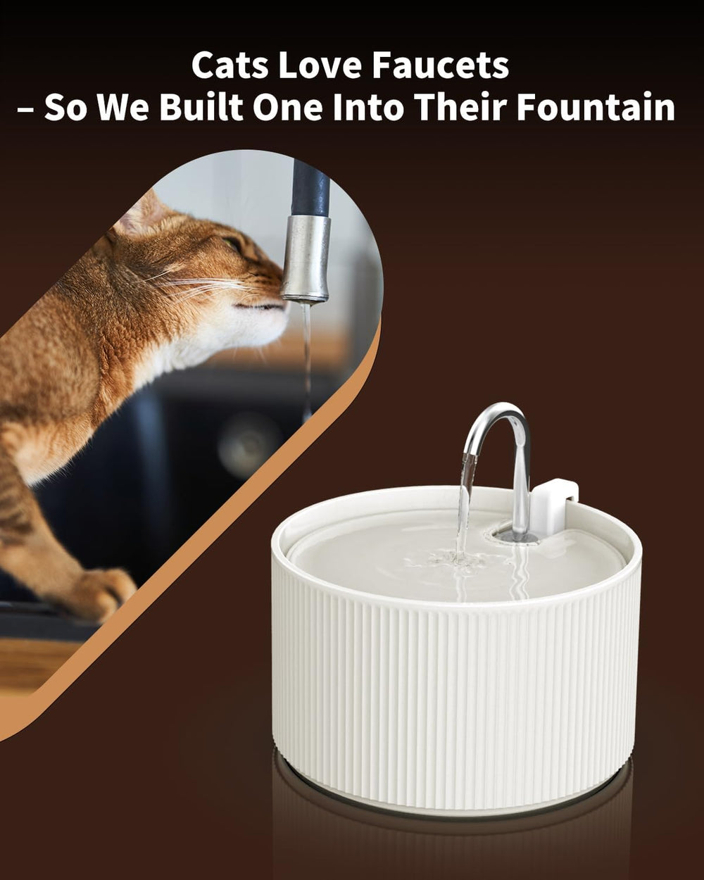 Wonder Creature Ceramic Cat Water Fountain 2.2L/74oz (White)
