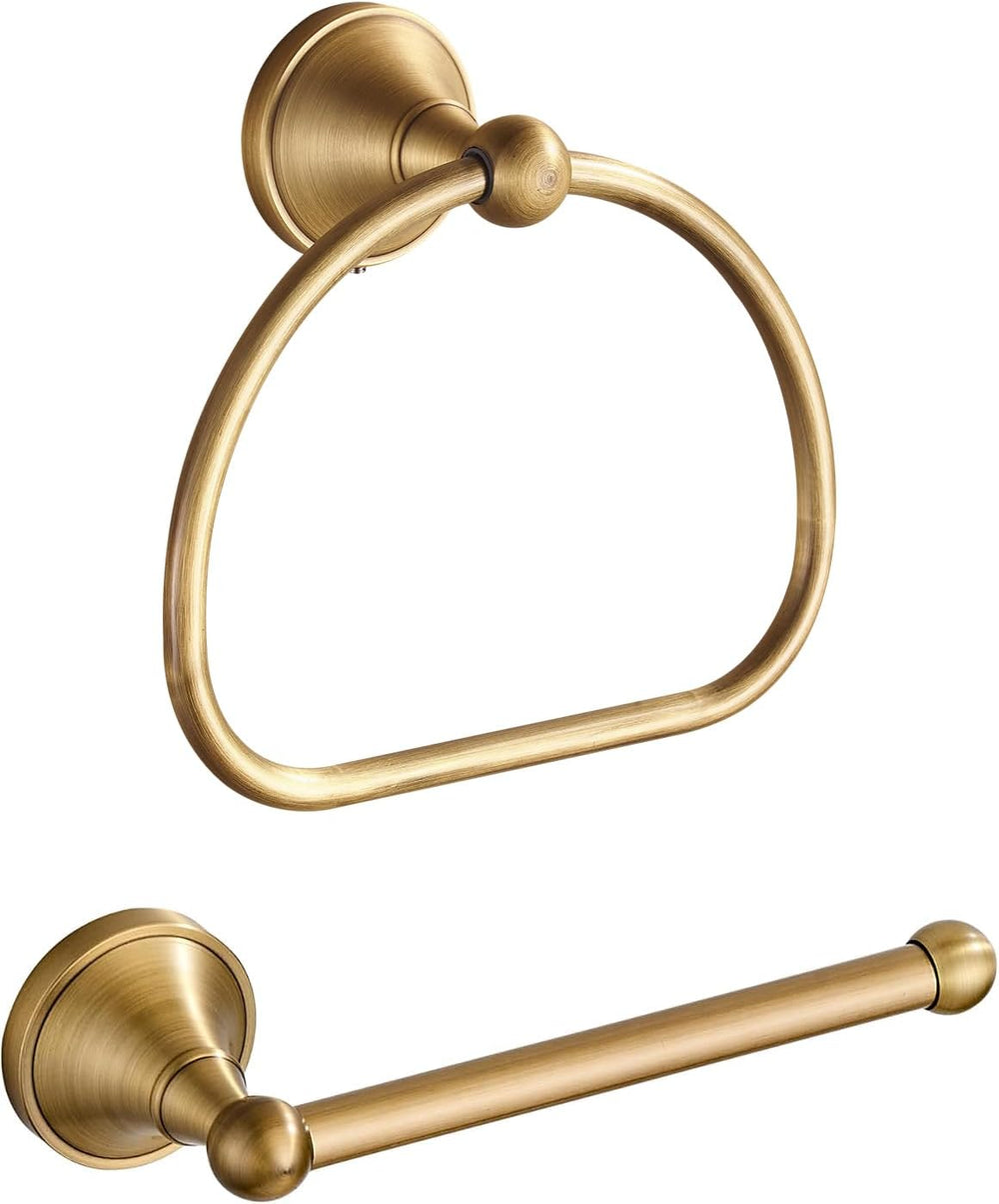 Brass Toilet Paper Holder Towel Ring, Antique Brass Towel Holder Toilet Paper...