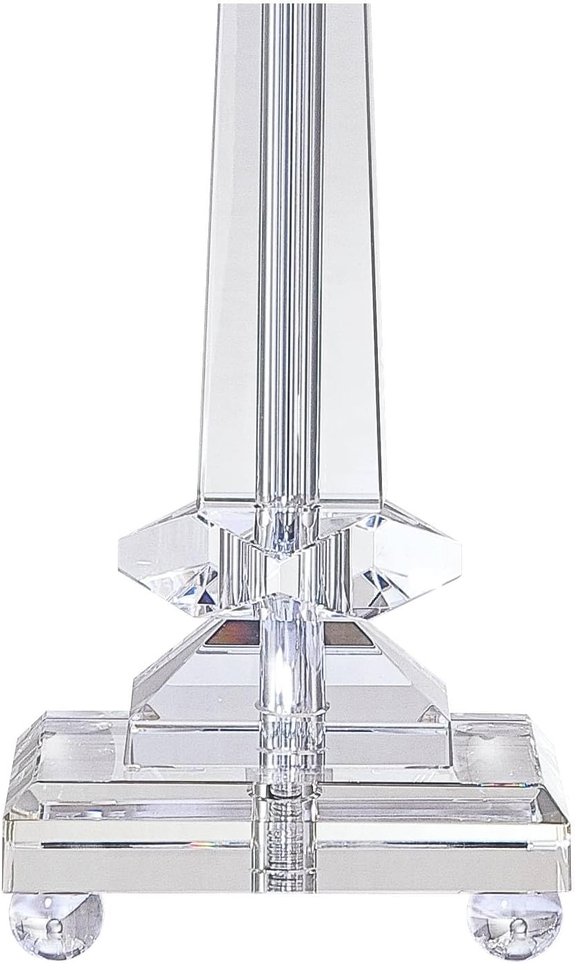 Sannes 25" High Table Lamps Set of 2 Crystal Column Traditional Modern