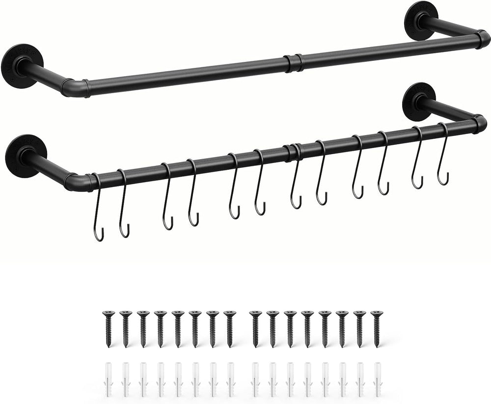 OROPY 38.4" Industrial Pipe Clothes Rack Wall Mounted, Heavy Duty, 2 Pack