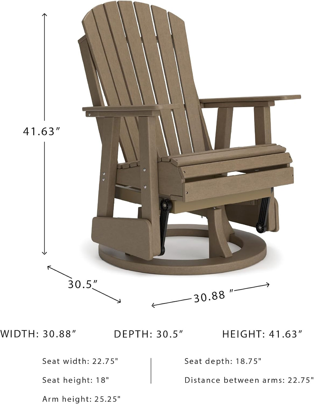 Signature Design by Ashley Hyland Wave Contemporary Swivel Glider Adirondack ...