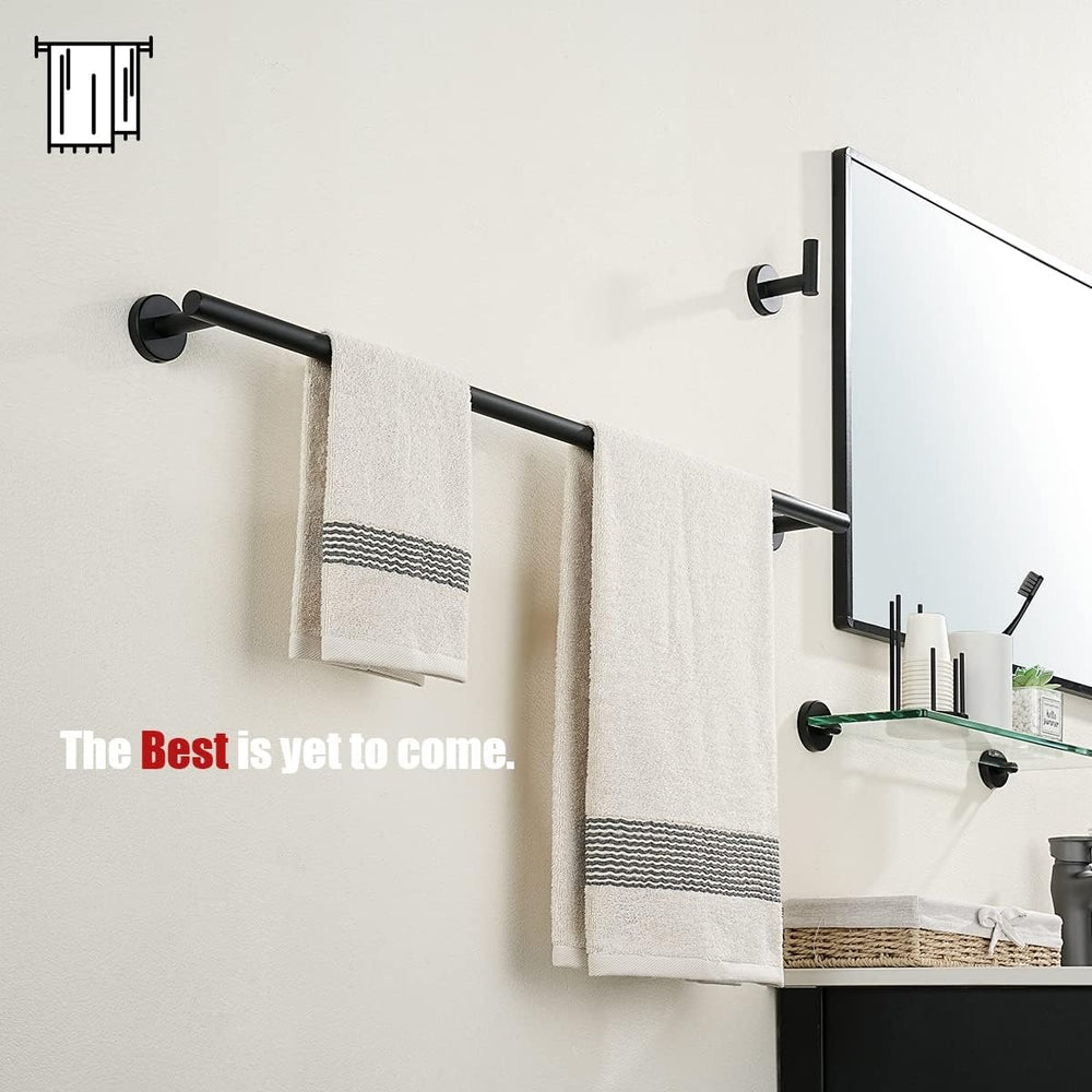 JQK Black Bath Towel Bar, 33 Inch 304 Stainless Steel Thicken 0.8mm Towel Rac...