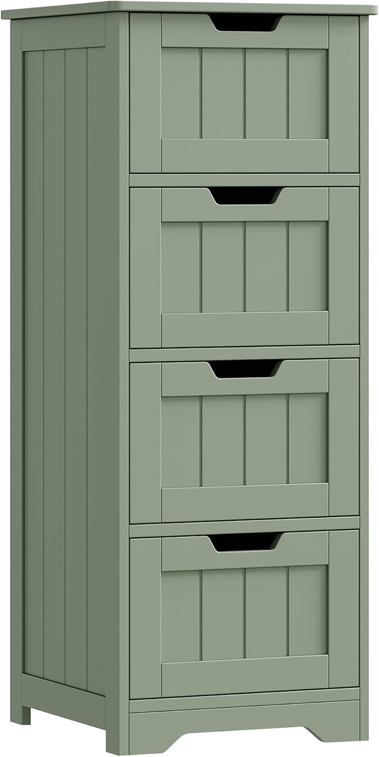 FOTOSOK Bathroom Storage Cabinet with 4 Drawers, Small Bathroom Cabinet