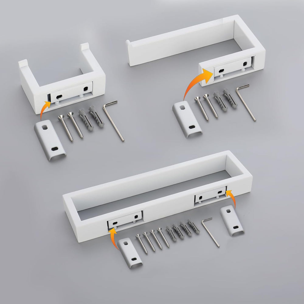 GERZWY 3-Piece Bathroom Accessory Set Stainless Steel Toilet Paper Holder Tow...