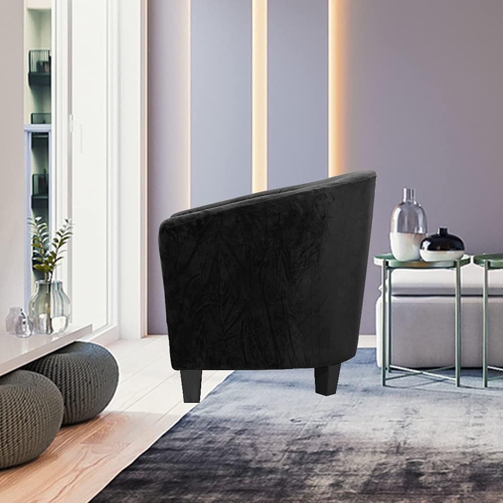 MIFXIN 2 Pieces Velvet Tub Chair Covers with Cushion Cover Stretch Soft Remov...