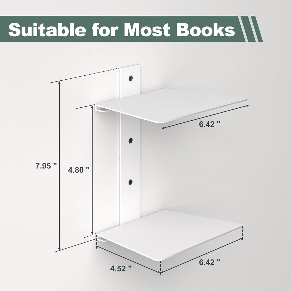 Mefirt Invisible Floating Bookshelves for Wall, 6 Tier Vertical Spine Book To...