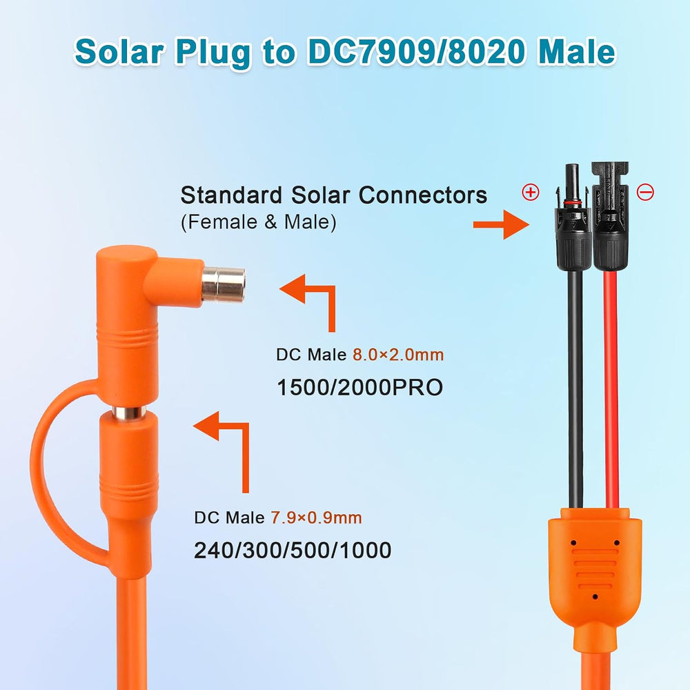 XRDS -RF Solar Panel to DC 8mm Adapter Cable 40FT, Solar Connector to DC7909/...