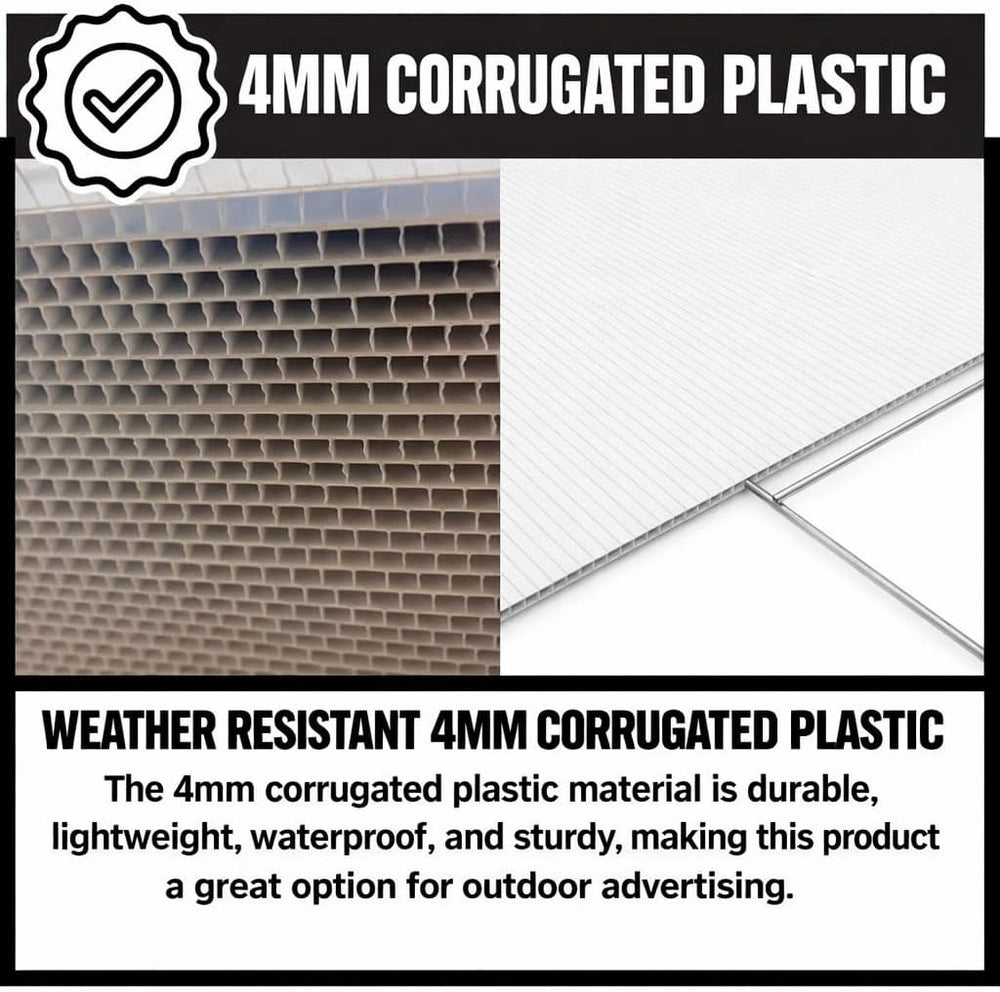 24x18 Custom Yard Signs 5 Pack, Single or Double Sided, Optional Stakes